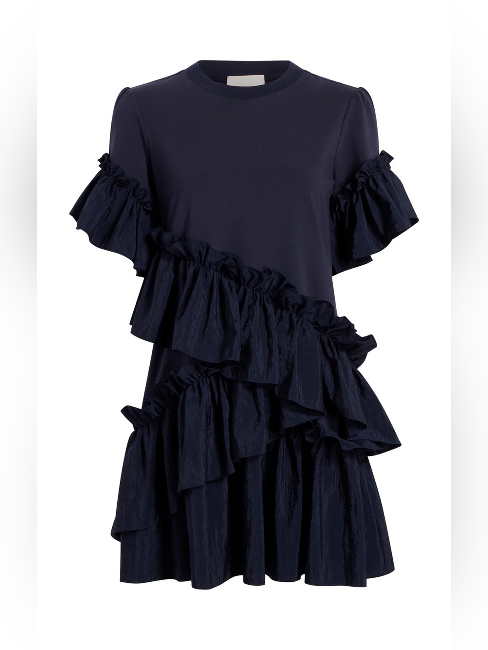 Cinq a Sept - Kendria - Navy Ruffle Short Sleeve Dress